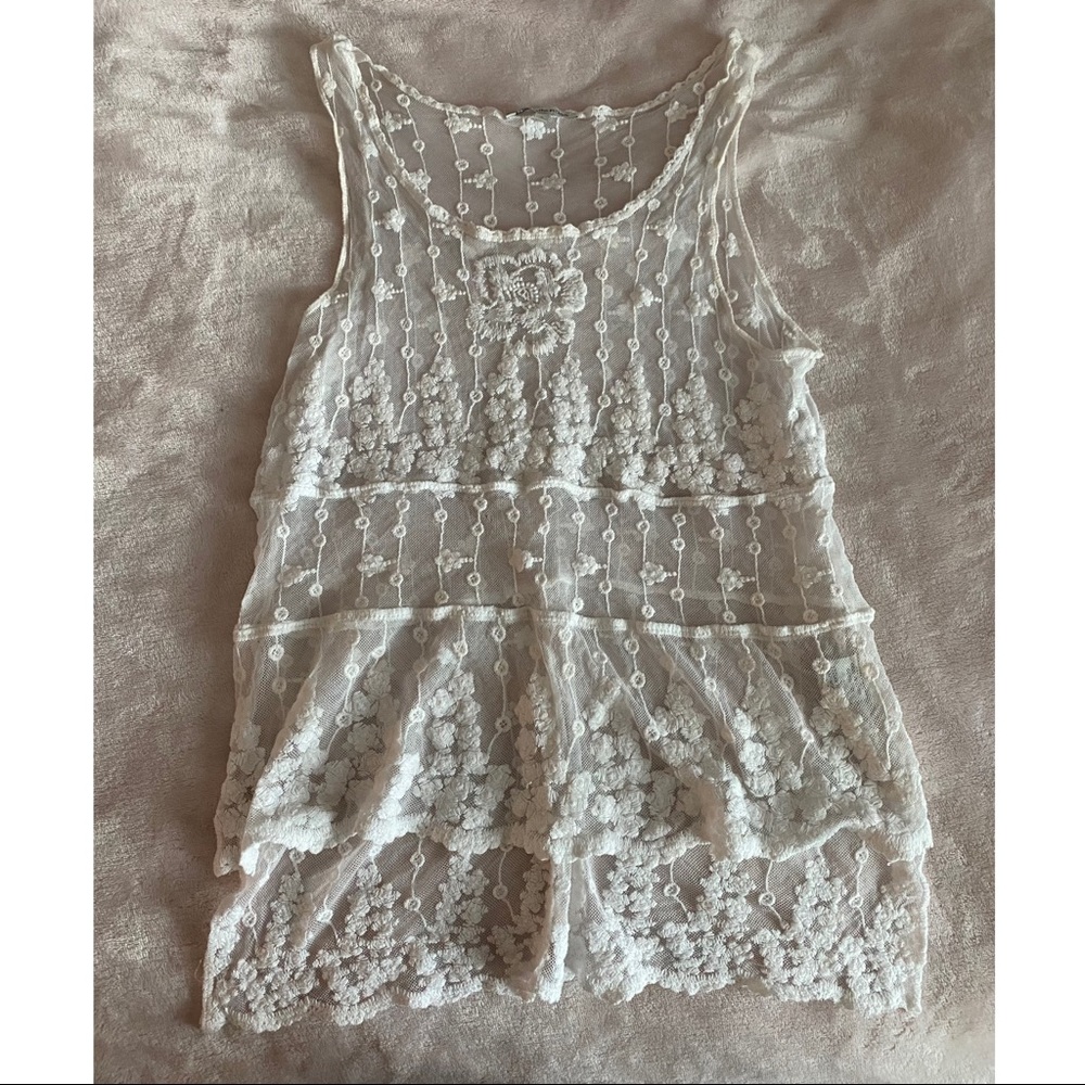 Size S White Lace Tank Top